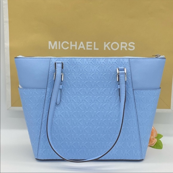 MICHAEL KORS CHARLOTTE LARGE TZ TOTE LIGHT SKY - Picture 11 of 16